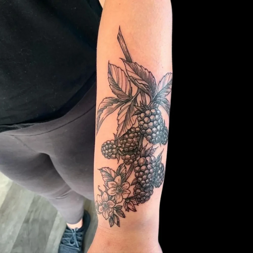 fine line black ink tattoo