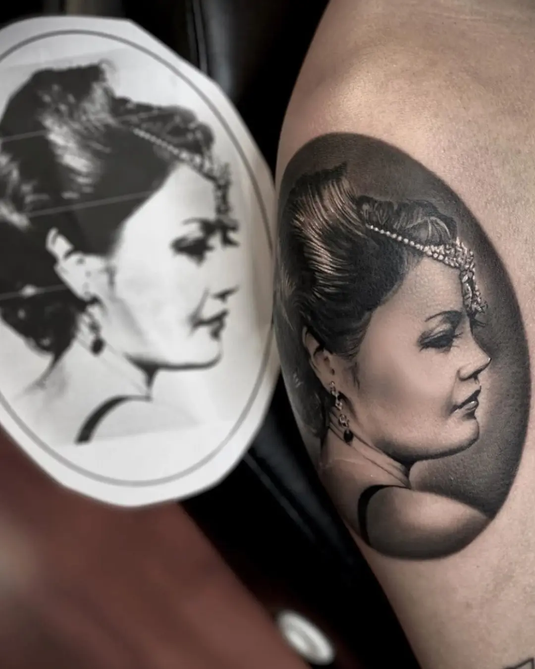 Historical figure portrait tattoo Chicago