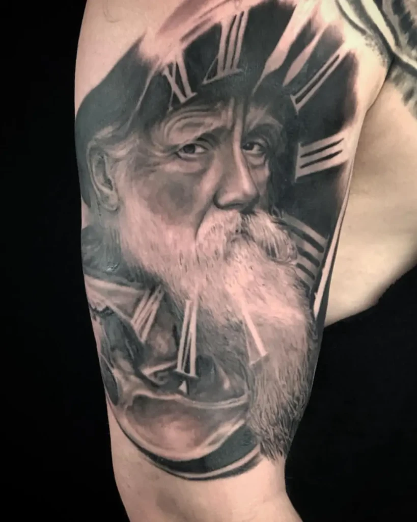 detailed portrait face tattoo