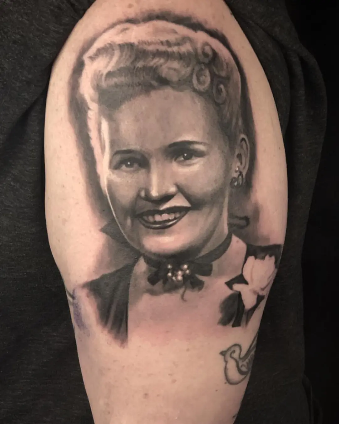 Hyper-realistic face portrait tattoo Chicago