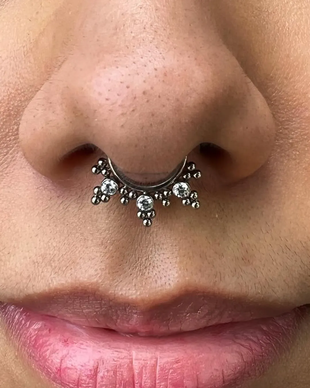madeline kelso septum piercing gemstone jewelry