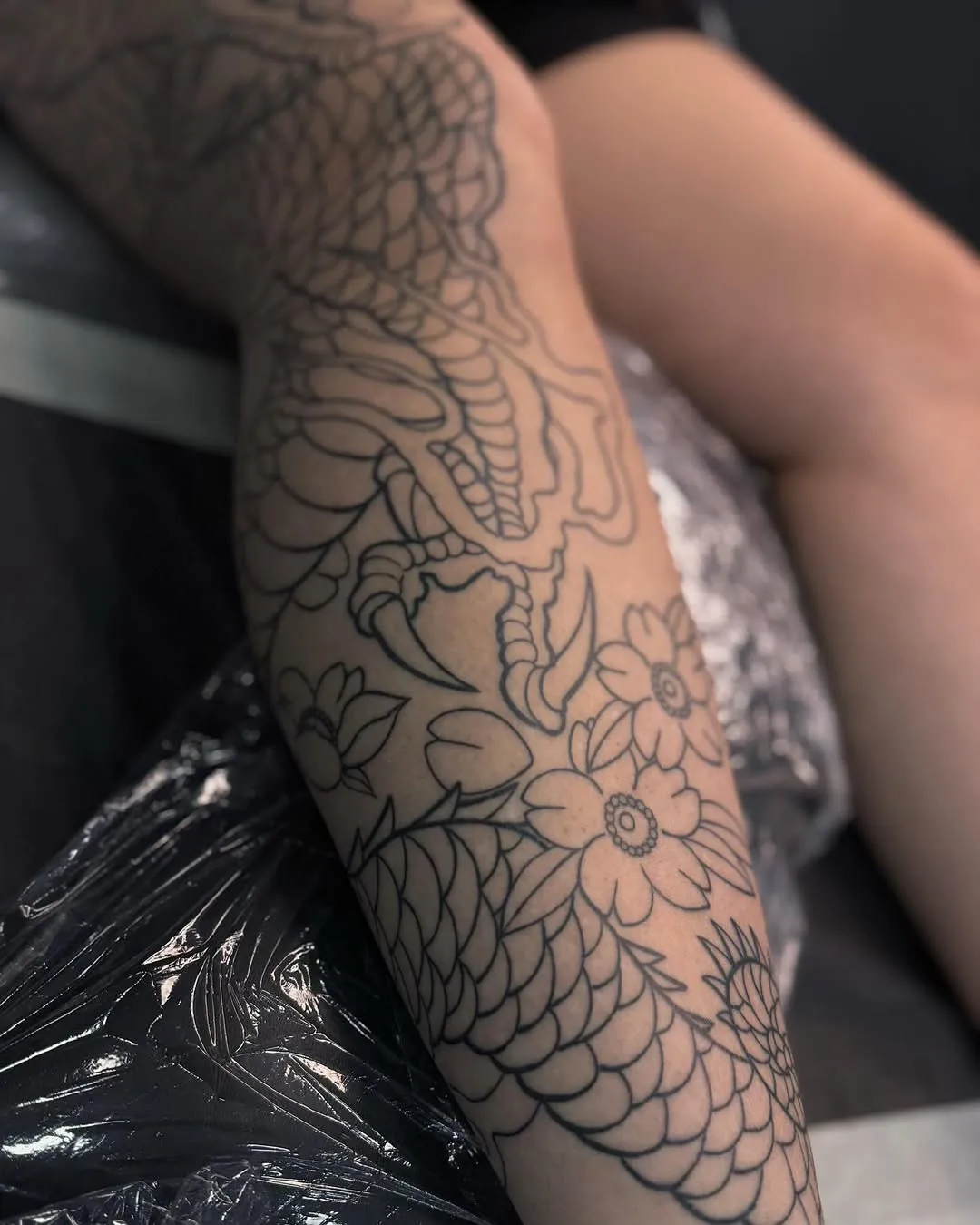 sofiia tattoo artist chicago arm tattoo dragon geisha