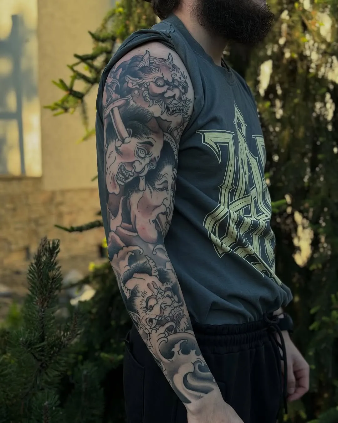 sofiia tattoo artist chicago sleeve tattoo hannya masks