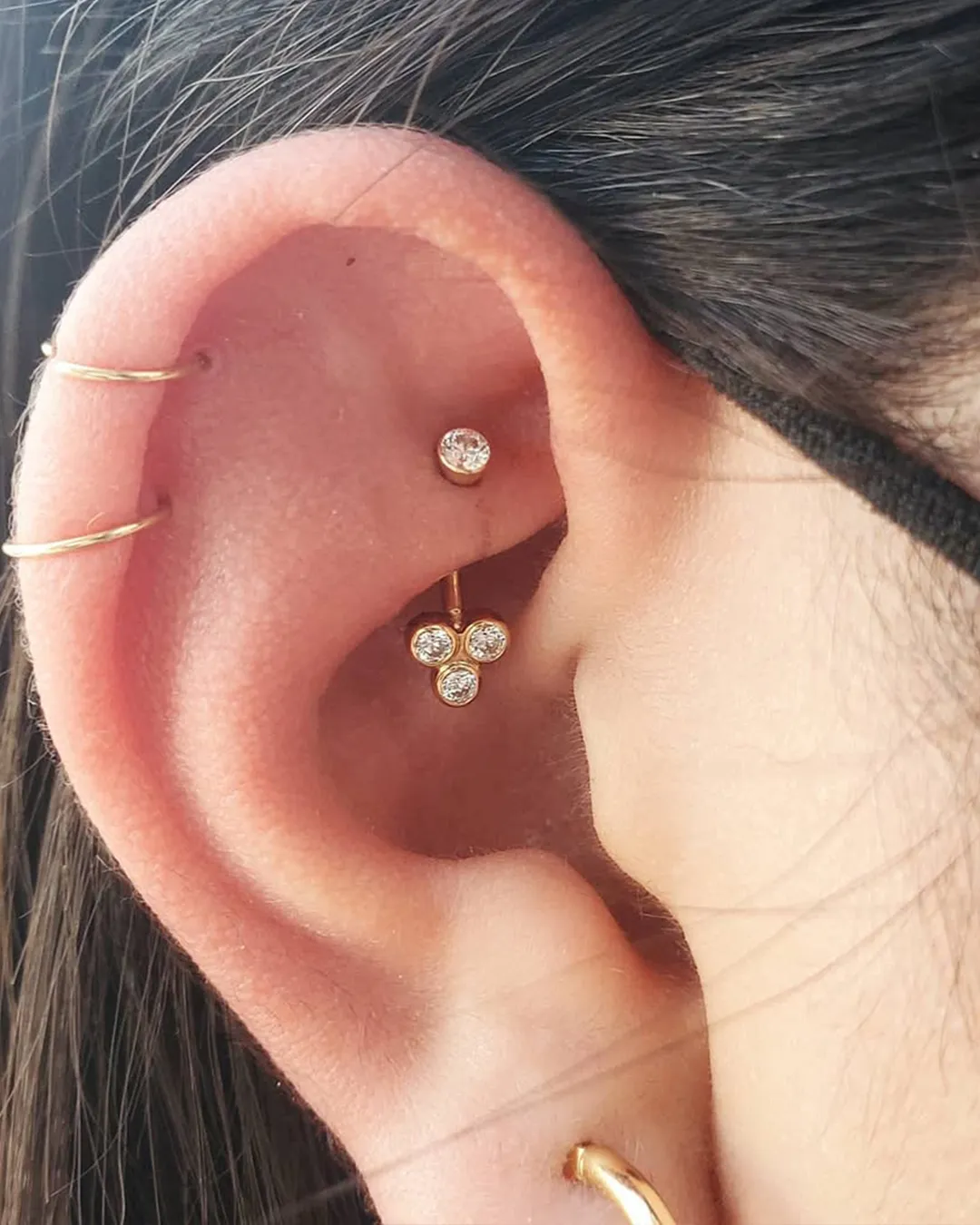 body piercing rook gold trinity chicago