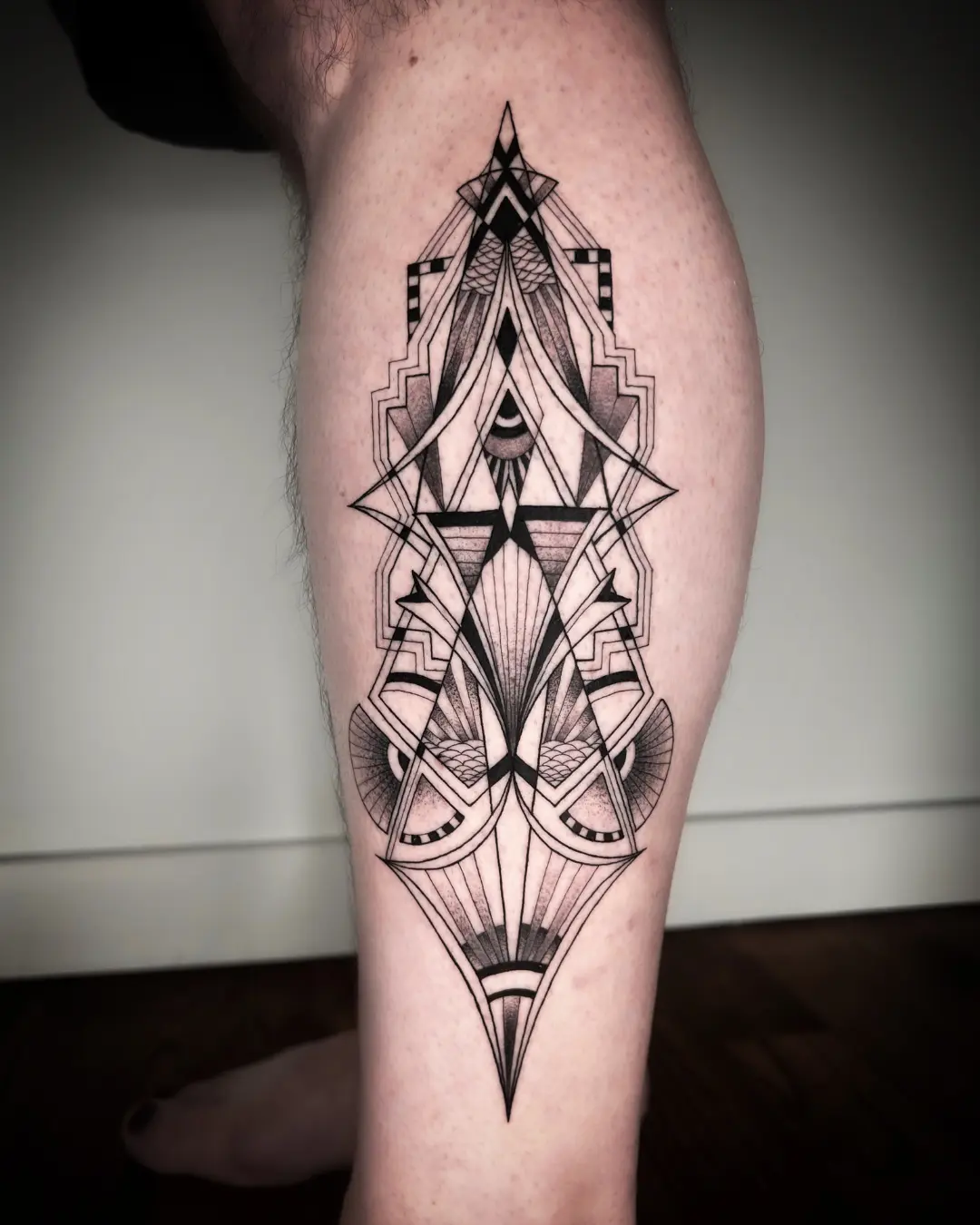 Crystal Thorns ornamental tattoo Chicago fine line ornamental tattoo with elegant pattern work