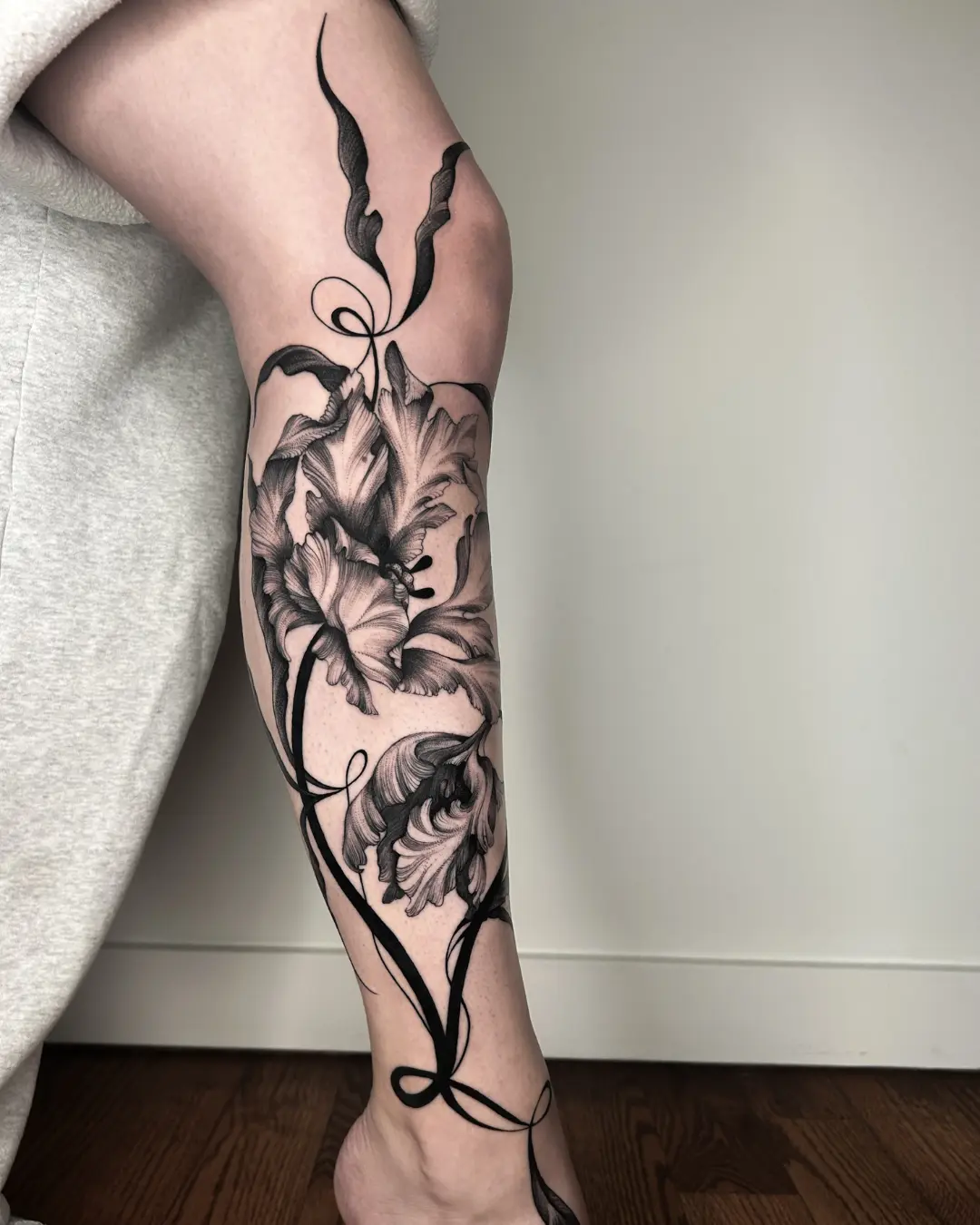 Crystal Thorns tattoo Chicago decorative ornamental blackwork tattoo